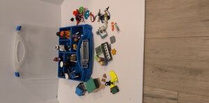 Playmobil Figures With Accessoire And Blue Organizer
